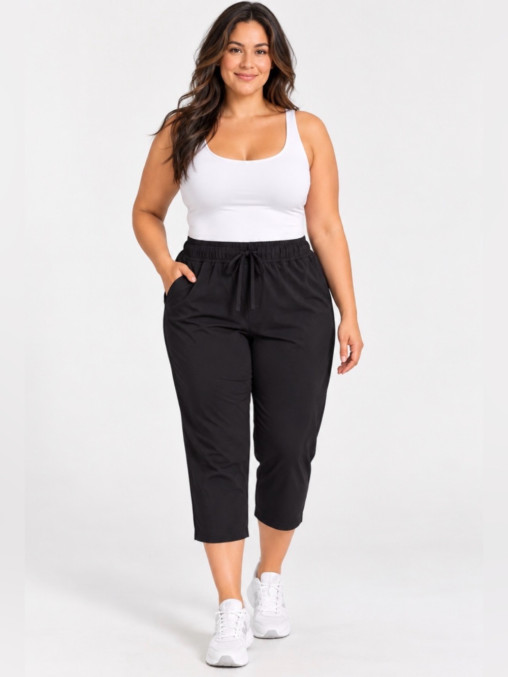 Livi Active Black Pull-On Capri with Drawstring